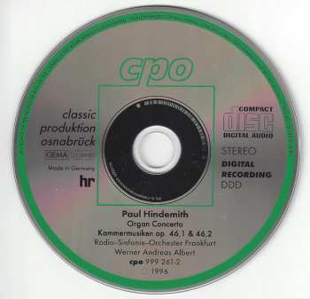 4CD/Dobozkészlet Paul Hindemith: Complete Orchestral Works 3