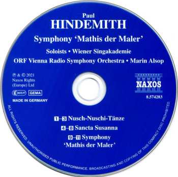 CD Paul Hindemith: Hindemith: Symphony 'Mathis Der Maler' / Nusch-Nuschi Tänze • Sancta Susanna