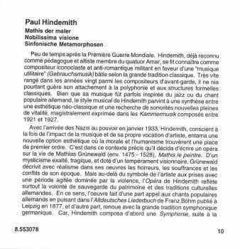 CD Paul Hindemith: Mathis Der Maler Symphony, Nobilissima Visione, Symphonic Metamorphosis