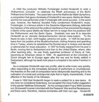 CD Paul Hindemith: Mathis Der Maler Symphony, Nobilissima Visione, Symphonic Metamorphosis