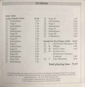 2CD Paul Hindemith: Music For One And Two Pianos