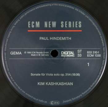 3LP/Dobozkészlet Paul Hindemith: Sonatas For Viola / Piano And Viola Alone