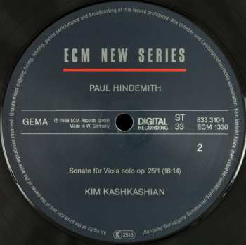 3LP/Dobozkészlet Paul Hindemith: Sonatas For Viola / Piano And Viola Alone