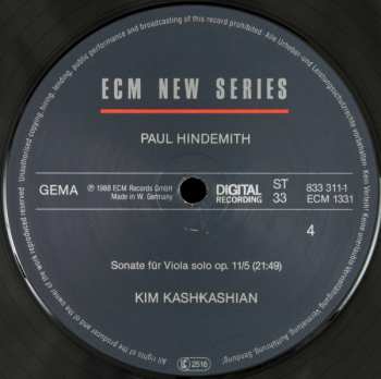3LP/Dobozkészlet Paul Hindemith: Sonatas For Viola / Piano And Viola Alone