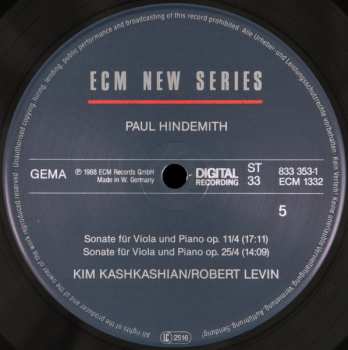3LP/Dobozkészlet Paul Hindemith: Sonatas For Viola / Piano And Viola Alone