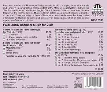 CD Paul Juon: Chamber Music For Viola