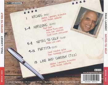 CD Paul Lansky: Notes To Self