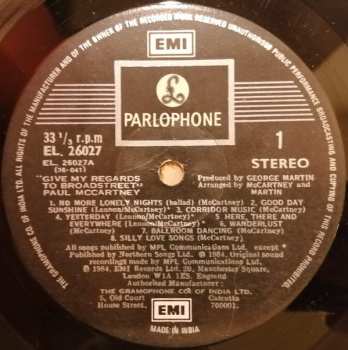LP Paul McCartney: Give My Regards To Broad Street