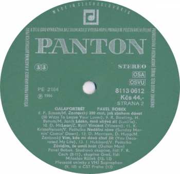LP Pavel Bobek: Galaportrét (Nahrávky Z Let 1970 - 1986)