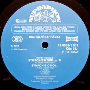 LP Bohumil Gregor: Symphonies In D Major · In C Minor