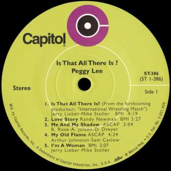 LP Peggy Lee: Is That All There Is? LTD