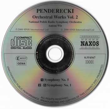 CD Krzysztof Penderecki: Orchestral Works Vol. 2 - Symphonies Nos. 1 & 5