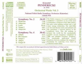CD Krzysztof Penderecki: Orchestral Works Vol. 3 - Symphonies Nos. 2 And 4