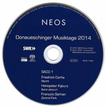 DVD/Dobozkészlet/SACD Wolfgang Rihm: Donaueschinger Musiktage 2014