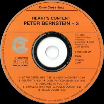 CD Peter Bernstein + 3: Heart's Content