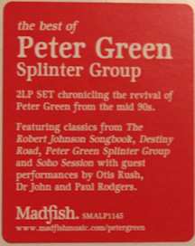 2LP Peter Green Splinter Group: The Best Of Peter Green Splinter Group