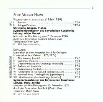 CD Peter Michael Hamel: Violinkonzert / Diaphainon / Gralbilder