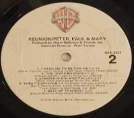 LP Peter, Paul & Mary: Reunion
