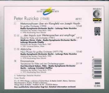 CD Peter Ruzicka: Metamorphosen · "...Den Impuls Zum Weitersprechen Erst Empfinge" · Abbrüche · Emanazione