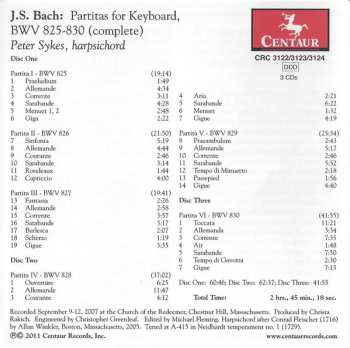 3CD Johann Sebastian Bach: Partitas for Keyboard, BWV 825-830 (complete)
