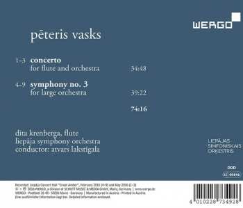 CD Pēteris Vasks: Flute Concerto / Symphony No. 3