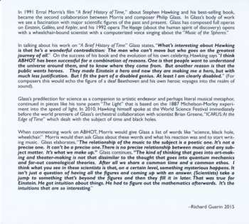 CD Philip Glass: A Brief History Of Time