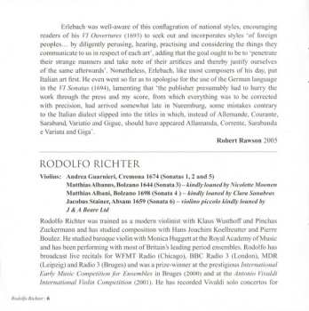 CD Philipp Heinrich Erlebach: VI Sonate - À Violino E Viola Da Gamba Col Suo Basso Continuo