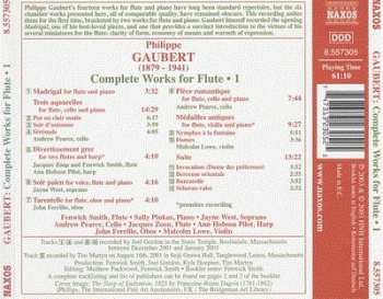 CD Philippe Gaubert: Works for Flute, Vol. 1