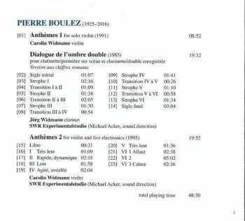 SACD Pierre Boulez: Anthèmes 1 & 2, Dialogue de L'ombre Double