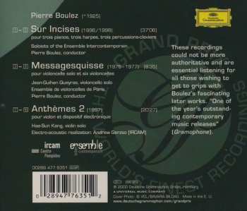CD Pierre Boulez: Sur Incises / Messagesquisse / Anthèmes 2
