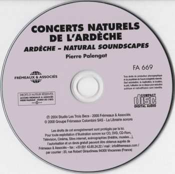 CD Pierre Palengat: Concerts Naturels De L'Ardèche / Ardèche - Natural Soundscapes