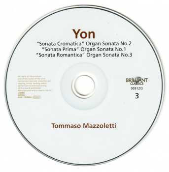 3CD Pietro Alessandro Yon: Complete Organ Music: Volume 1