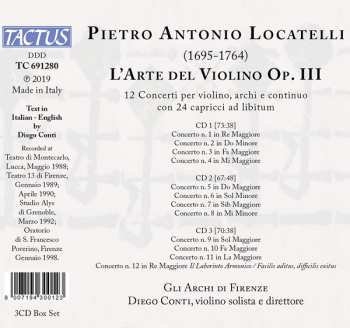 3CD/Dobozkészlet Pietro Antonio Locatelli: L'Arte Del Violino Op. III