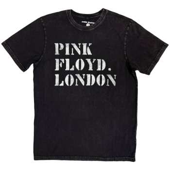 Merch Pink Floyd: Stone Wash Póló Stencil Logo Pink Floyd