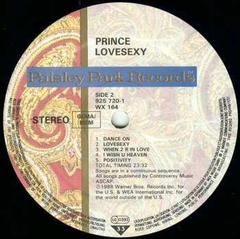 LP Prince: Lovesexy
