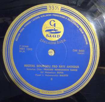 EP Pro Arte Antiqua: Recital souboru (10")