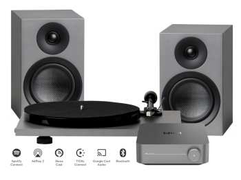 Audiotechnika Pro-ject Stereo Set Phono + Streaming -  Audio Set Se Zesilovačem Wiim A Gramofonem, šedý