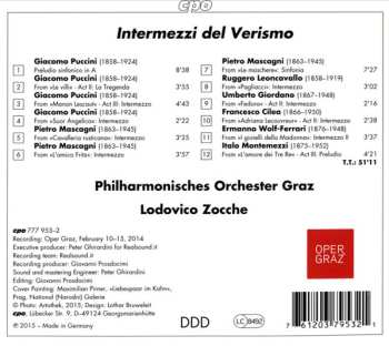 CD Giacomo Puccini: Intermezzi del Verismo