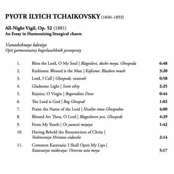 CD Pyotr Ilyich Tchaikovsky: All-Night Vigil, Sacred Choral Works