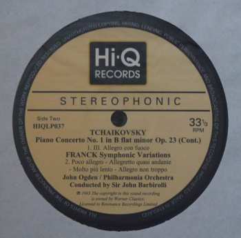 LP César Franck: Piano Concerto No.1 / Symphonic Variations
