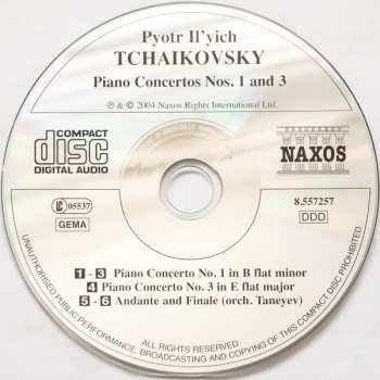 CD Pyotr Ilyich Tchaikovsky: Piano Concertos Nos.1 And 3 