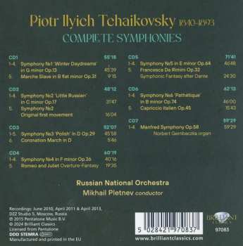 7CD/Dobozkészlet Pyotr Ilyich Tchaikovsky: Complete Symphonies