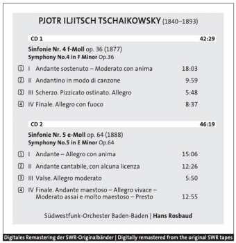 2CD Pyotr Ilyich Tchaikovsky: Sinfonien 4 & 5