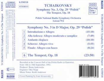 CD Pyotr Ilyich Tchaikovsky: Symphony No. 3 "Polish" / The Tempest, Op. 18