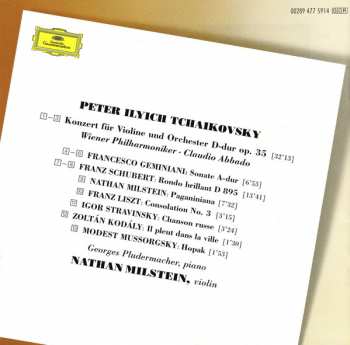 CD Pyotr Ilyich Tchaikovsky: Violin Concerto • Encores By Gemini, Schubert, Liszt, Stravinsky, Mussorgsky
