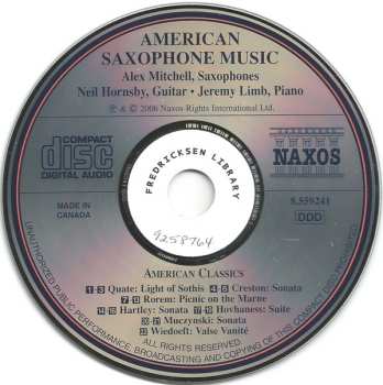 CD Alan Hovhaness: American Saxophone Music