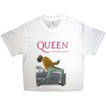 Merch Queen: Női Crop Top Wembley Stadium Magenta Logo Queen