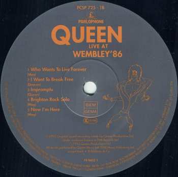 2LP Queen: Live At Wembley '86