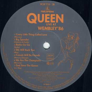 2LP Queen: Live At Wembley '86
