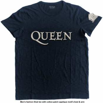 Merch Queen: Hímzett Póló Logo Queen & Crest 